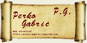 Perko Gabrić vizit kartica